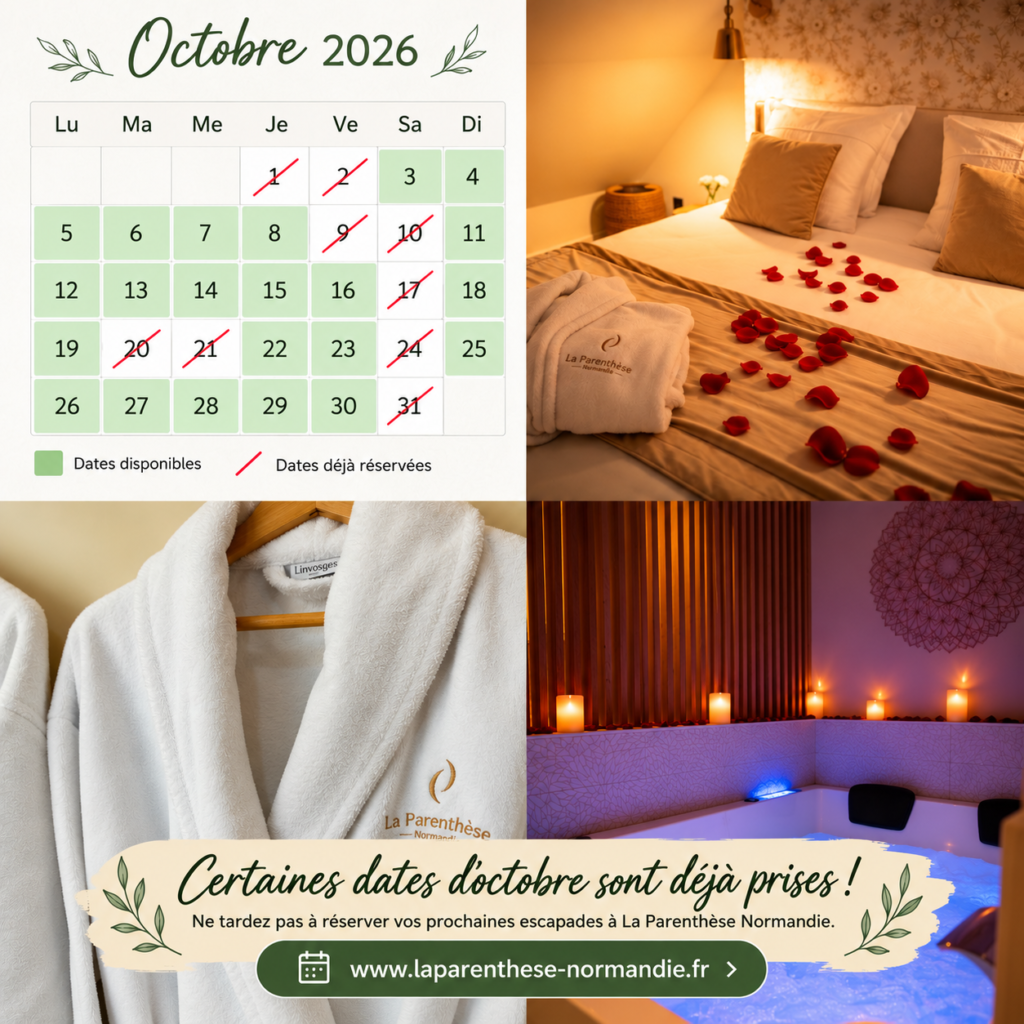 Séjour romantique avec jacuzzi à Normandie